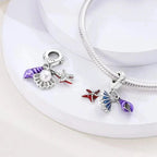 Ocean Seashell Starfish Triple Dangle Charm