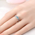 Ocean Turtle with Blue Crystal Ring