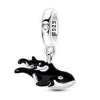 Orca Whale Mother & Baby Dangle Charm