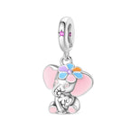 Pastel Flower Elephant Dangle Charm