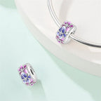 Pink & Blue Blossom Floral Clip Charm