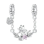 Playful Cat with Butterfly Safety Chain Charm