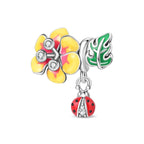Plumeria Flower, Leaf & Ladybug Charm