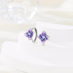 Purple Blossom Flower Hoop Earrings