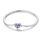Purple Heart Evil Eye Charm Bracelet