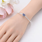 Purple Heart Evil Eye Charm Bracelet