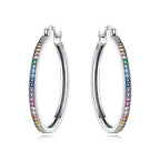 Rainbow Gemstone Hoop Earrings