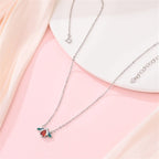 Red & Blue Enamel Bee Necklace