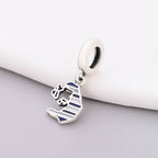 Santorini Island Map Flag Dangle Charm