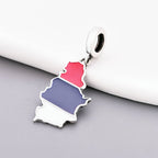Serbia Map Flag Dangle Charm