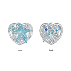 Shimmering Starfish & Ocean Heart Charm