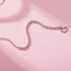 Silver Heart Beaded Bracelet