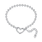 Silver Heart Beaded Bracelet