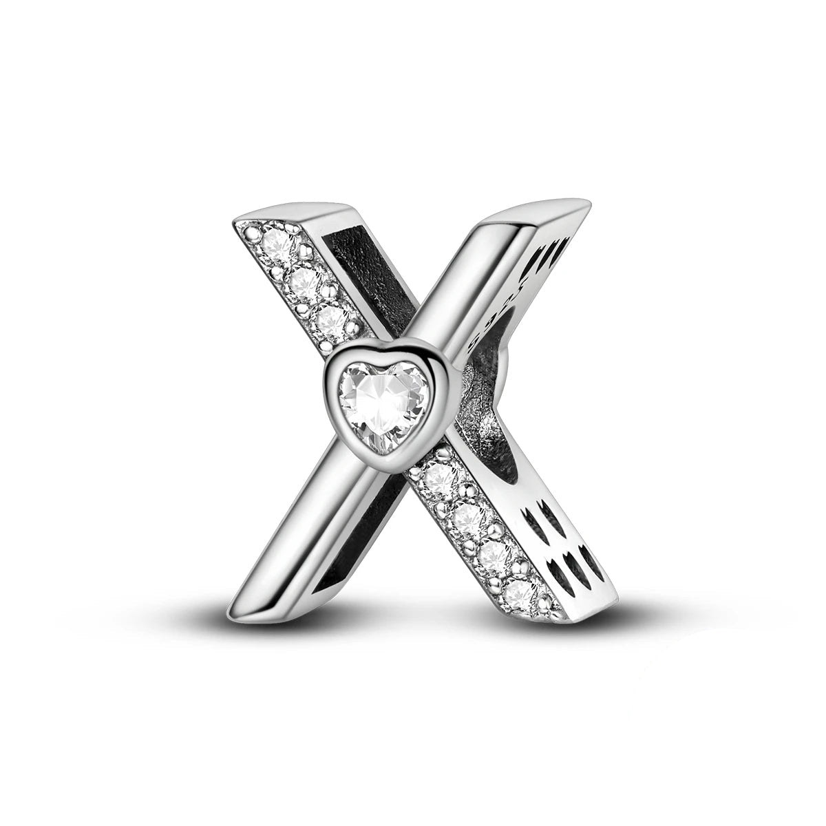 Sparkling Heart Letter A~Z Alphabet Charm
