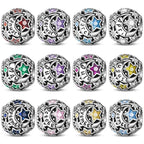 Star & Moon Birthstone Charm