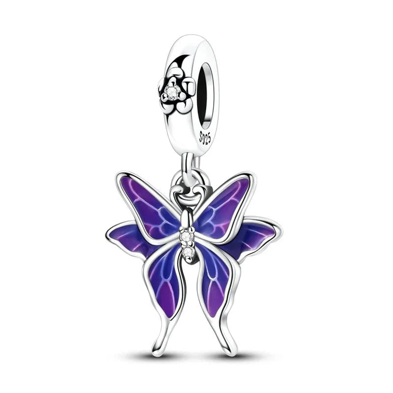 Thermochromic Purple Butterfly Dangle Charm