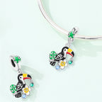Toucan, Monstera Leaf & Plumeria Dangle Charm