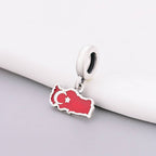 Turkey Map Flag Dangle Charm