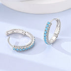 Turquoise Beaded Hoop Earrings