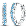 Turquoise Beaded Hoop Earrings