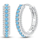 Turquoise Beaded Hoop Earrings