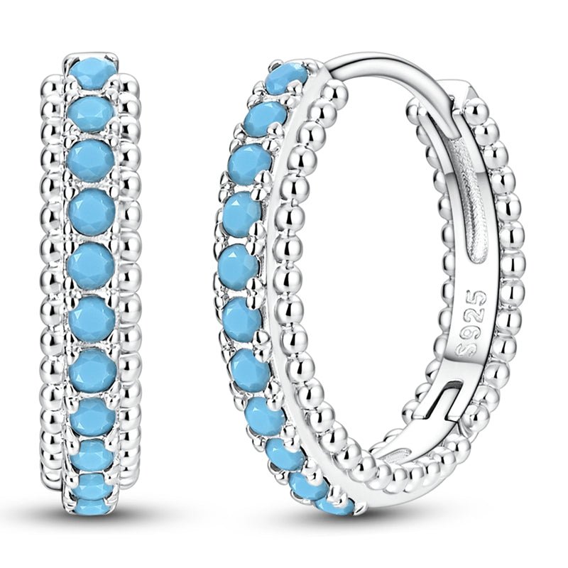 Turquoise Beaded Hoop Earrings