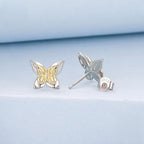 Two-Tone Butterfly Stud Earrings