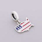 United States Map Flag Dangle Charm