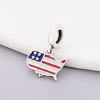 United States Map Flag Dangle Charm
