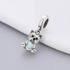 Yorkshire Terrier Dog with Heart Stone Dangle Charm